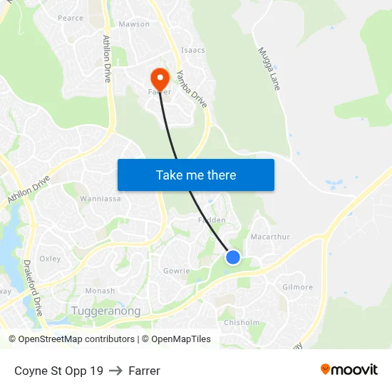 Coyne St Opp 19 to Farrer map