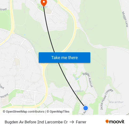 Bugden Av Before 2nd Larcombe Cr to Farrer map