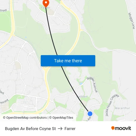 Bugden Av Before Coyne St to Farrer map