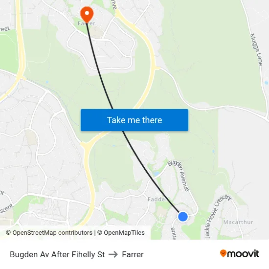 Bugden Av After Fihelly St to Farrer map
