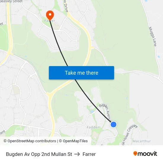 Bugden Av Opp 2nd Mullan St to Farrer map