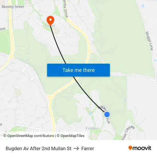 Bugden Av After 2nd Mullan St to Farrer map