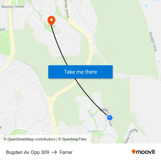Bugden Av Opp 309 to Farrer map