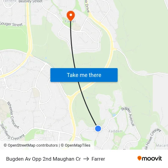 Bugden Av Opp 2nd Maughan Cr to Farrer map