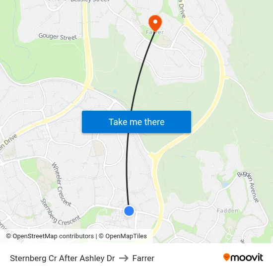 Sternberg Cr After Ashley Dr to Farrer map