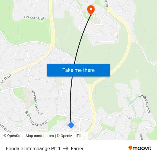 Erindale Interchange Plt 1 to Farrer map