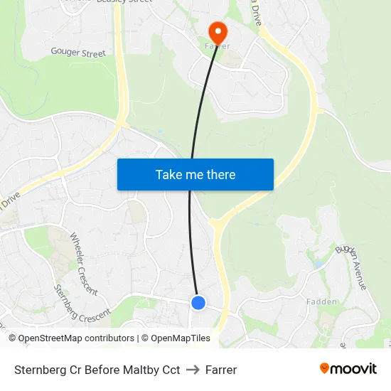 Sternberg Cr Before Maltby Cct to Farrer map