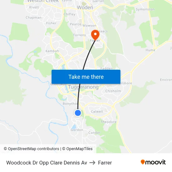Woodcock Dr Opp Clare Dennis Av to Farrer map