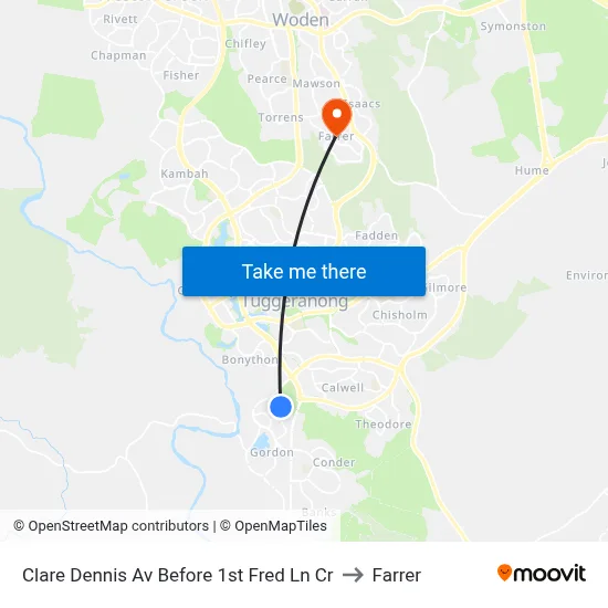 Clare Dennis Av Before 1st Fred Ln Cr to Farrer map