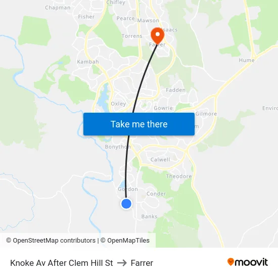 Knoke Av After Clem Hill St to Farrer map