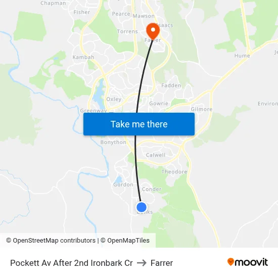 Pockett Av After 2nd Ironbark Cr to Farrer map