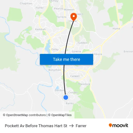 Pockett Av Before Thomas Hart St to Farrer map