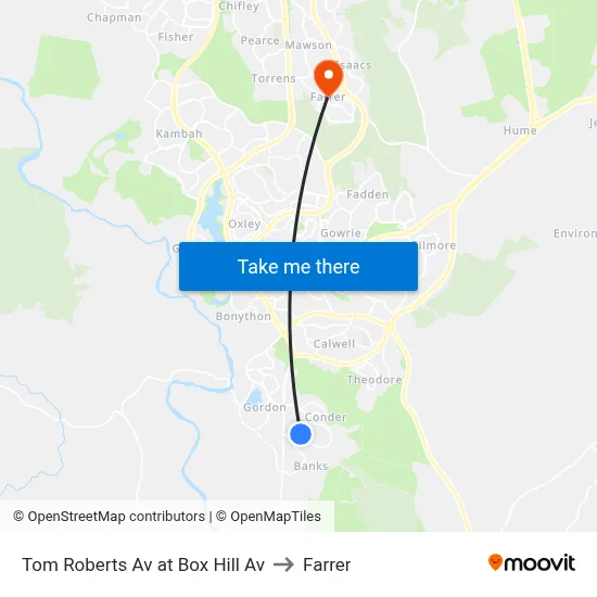 Tom Roberts Av at Box Hill Av to Farrer map