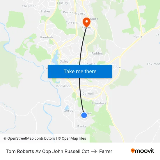 Tom Roberts Av Opp John Russell Cct to Farrer map