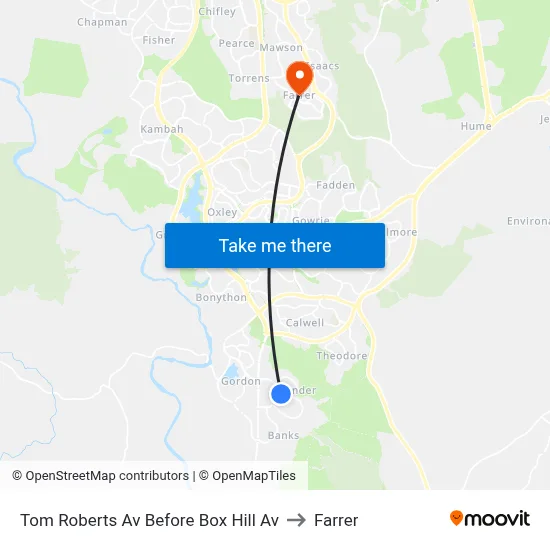 Tom Roberts Av Before Box Hill Av to Farrer map