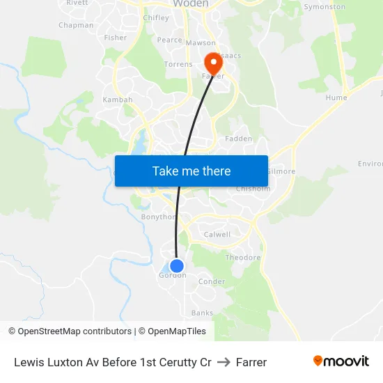 Lewis Luxton Av Before 1st Cerutty Cr to Farrer map