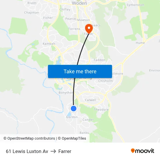 61 Lewis Luxton Av to Farrer map
