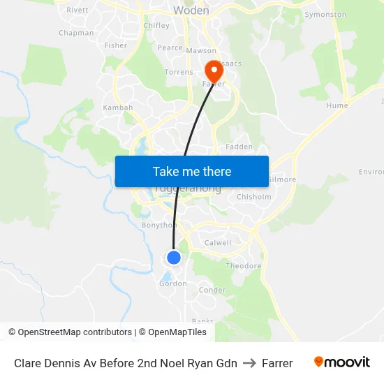 Clare Dennis Av Before 2nd Noel Ryan Gdn to Farrer map