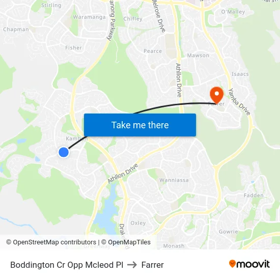 Boddington Cr Opp Mcleod Pl to Farrer map