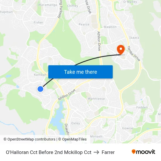 O'Halloran Cct Before 2nd Mckillop Cct to Farrer map