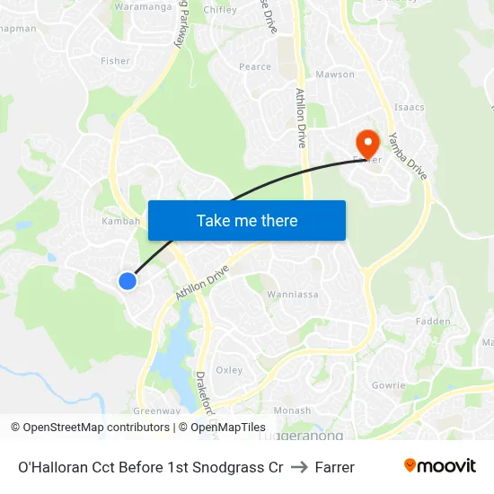 O'Halloran Cct Before 1st Snodgrass Cr to Farrer map