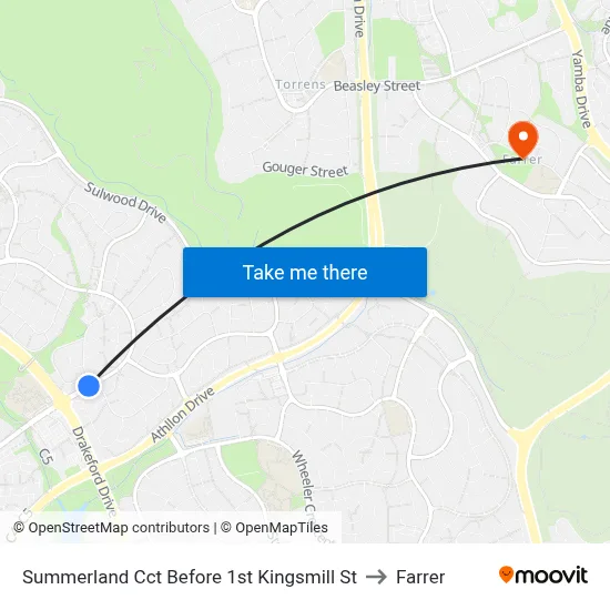 Summerland Cct Before 1st Kingsmill St to Farrer map
