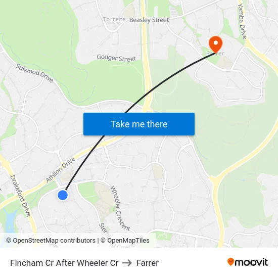 Fincham Cr After Wheeler Cr to Farrer map