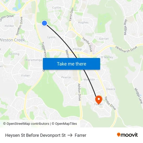Heysen St Before Devonport St to Farrer map