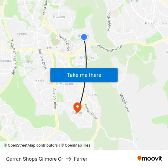 Garran Shops Gilmore Cr to Farrer map