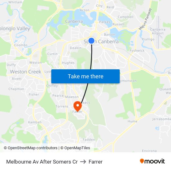 Melbourne Av After Somers Cr to Farrer map