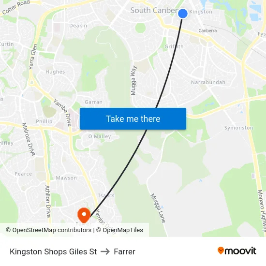 Kingston Shops Giles St to Farrer map