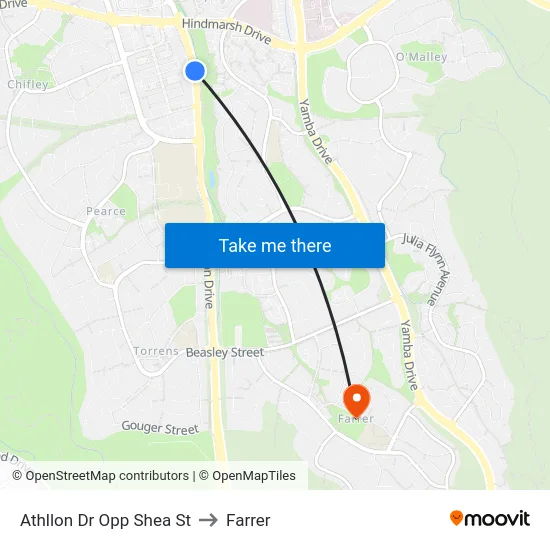Athllon Dr Opp Shea St to Farrer map