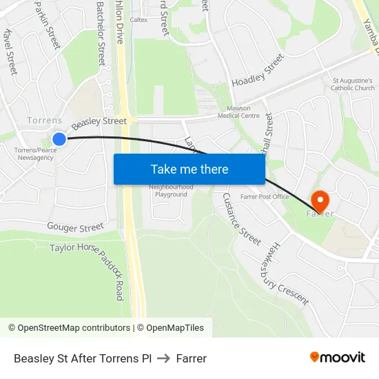 Beasley St After Torrens Pl to Farrer map