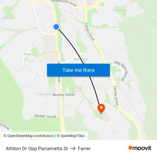 Athllon Dr Opp Parramatta St to Farrer map