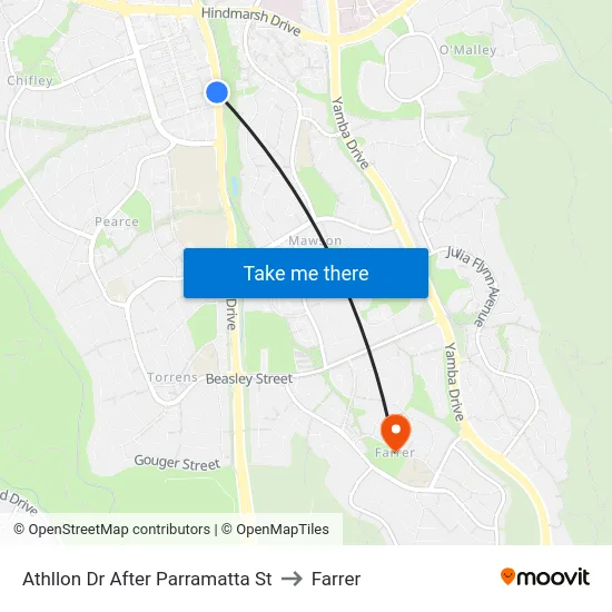 Athllon Dr After Parramatta St to Farrer map