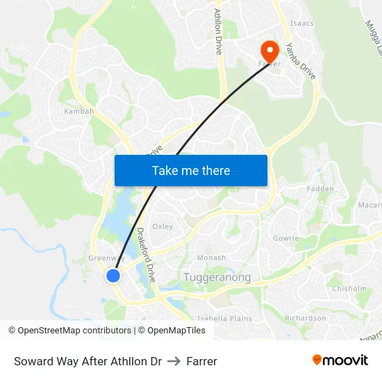 Soward Way After Athllon Dr to Farrer map