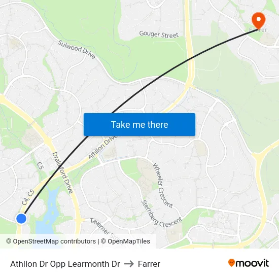 Athllon Dr Opp Learmonth Dr to Farrer map