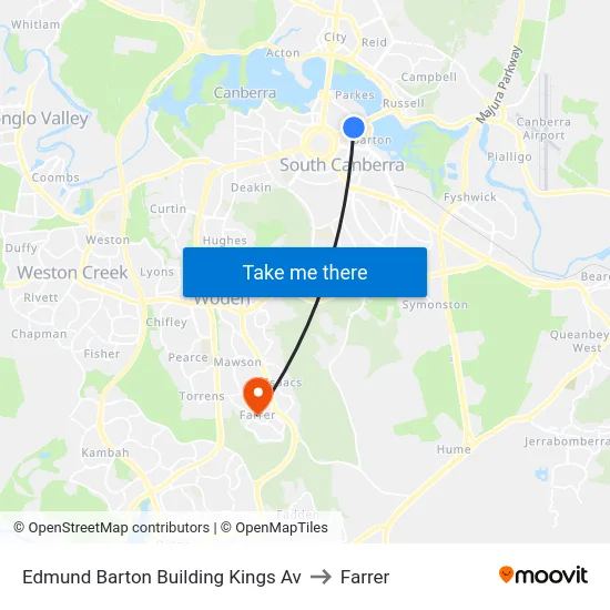 Edmund Barton Building Kings Av to Farrer map