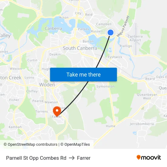 Parnell St Opp Combes Rd to Farrer map
