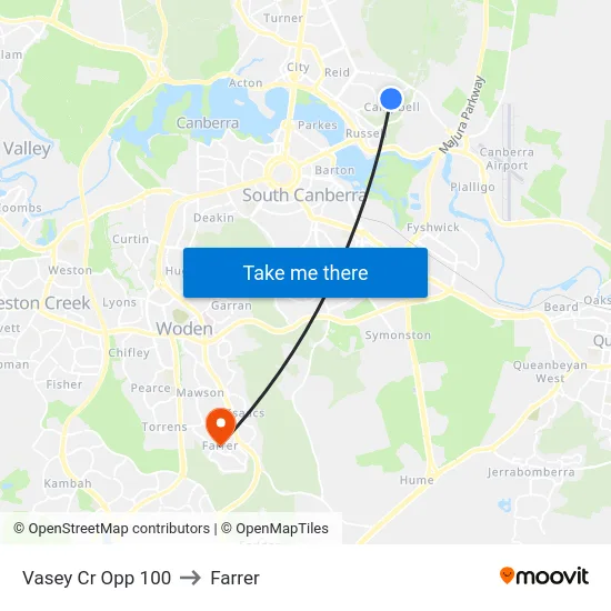 Vasey Cr Opp 100 to Farrer map