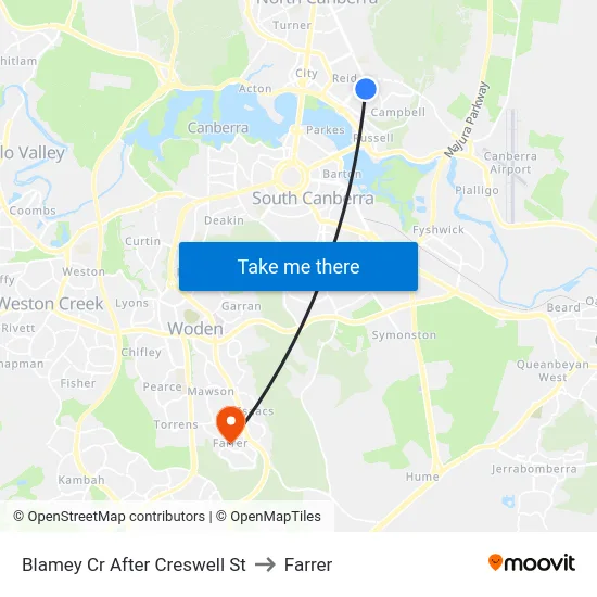 Blamey Cr After Creswell St to Farrer map