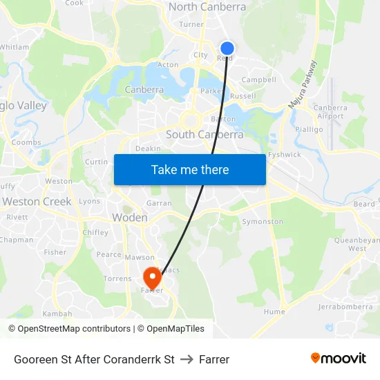 Gooreen St After Coranderrk St to Farrer map