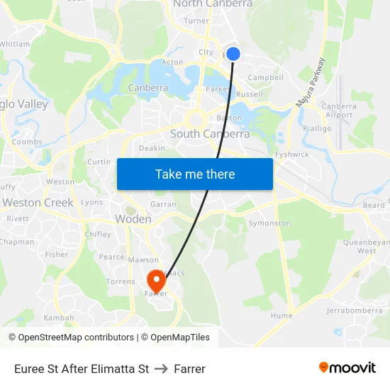 Euree St After Elimatta St to Farrer map