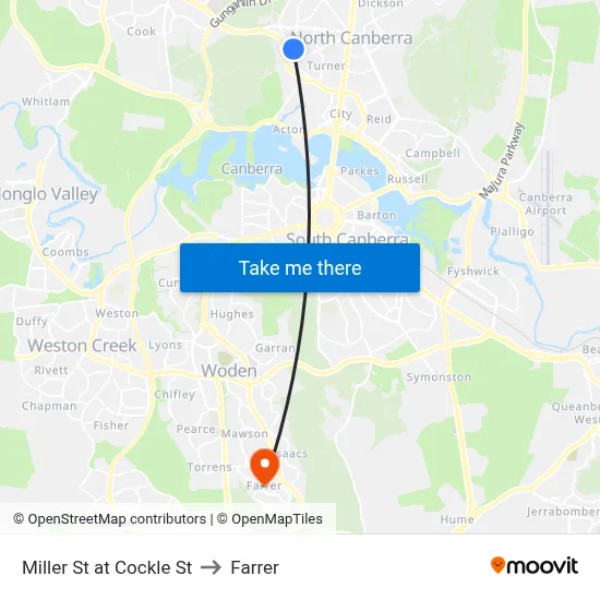 Miller St at Cockle St to Farrer map