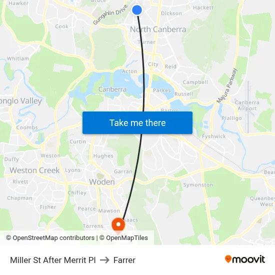 Miller St After Merrit Pl to Farrer map