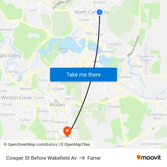 Cowper St Before Wakefield Av to Farrer map