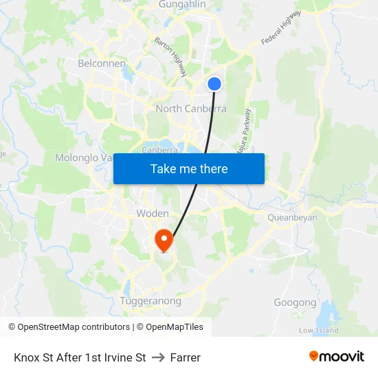 Knox St After 1st Irvine St to Farrer map