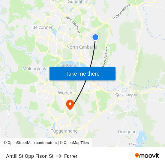 Antill St Opp Fison St to Farrer map
