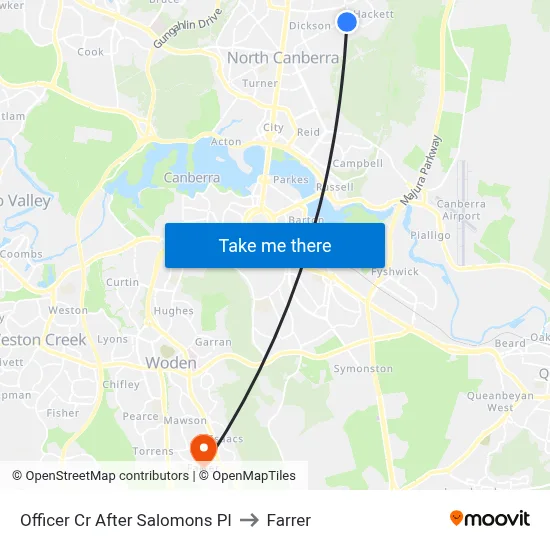 Officer Cr After Salomons Pl to Farrer map
