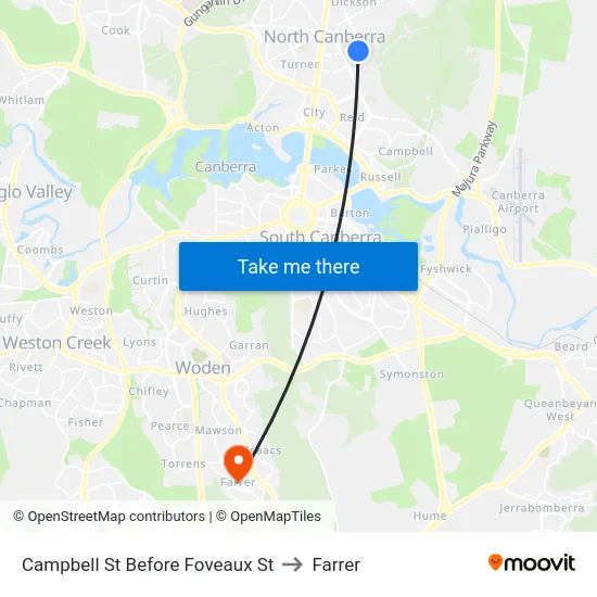 Campbell St Before Foveaux St to Farrer map